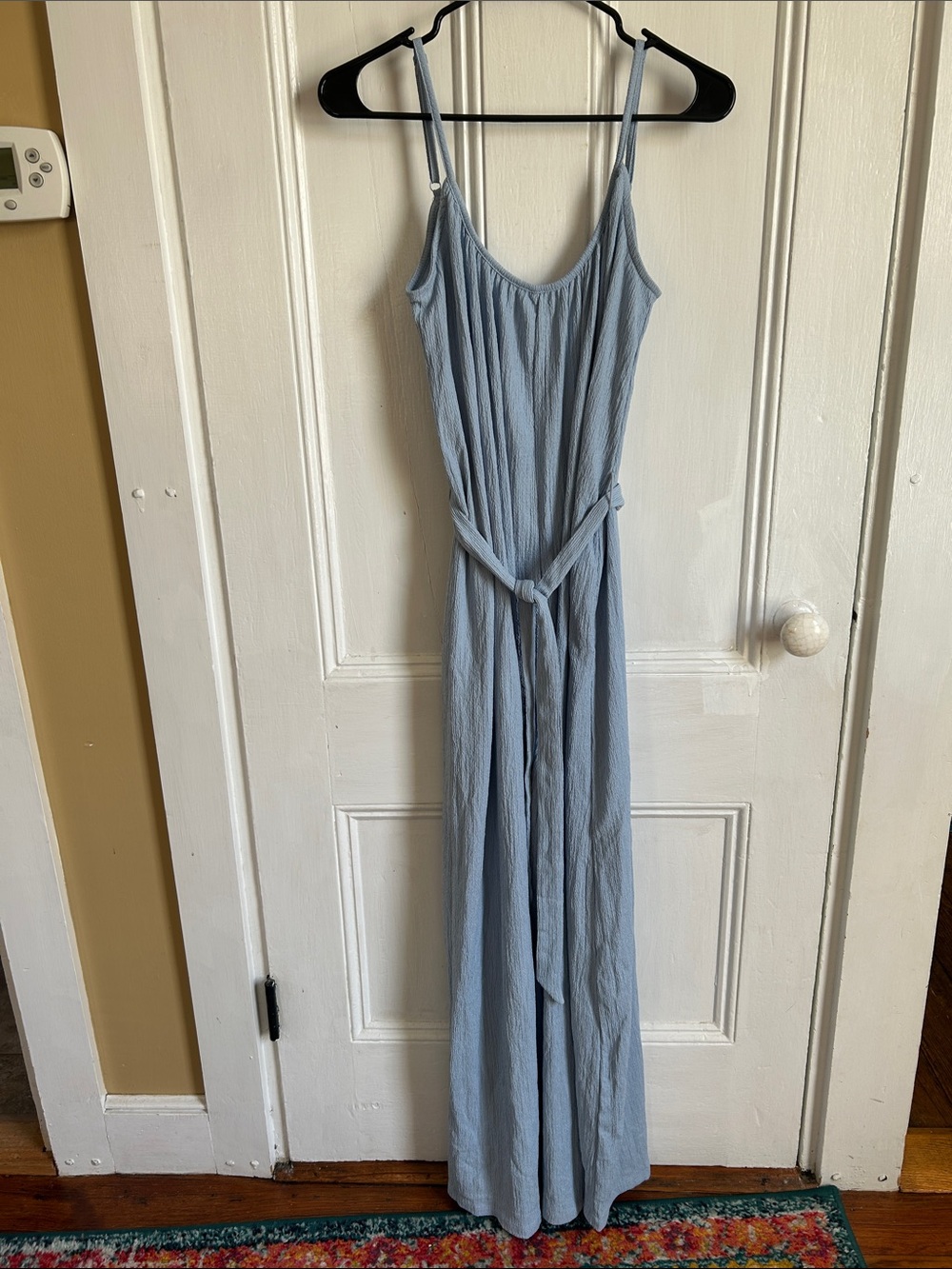 H&M Light Blue Wide-Leg Jumpsuit with Tie Waist